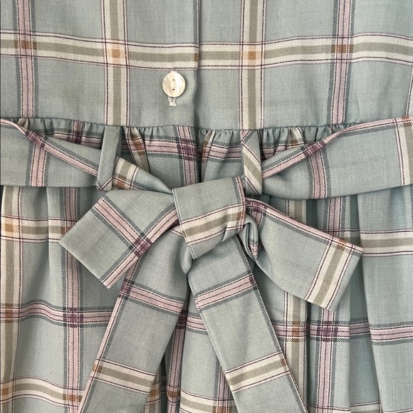 Sarah Louise Plaid Long Sleeve Smocked Dress with Peter Pan Collar. Classic! - Picture 8 of 9